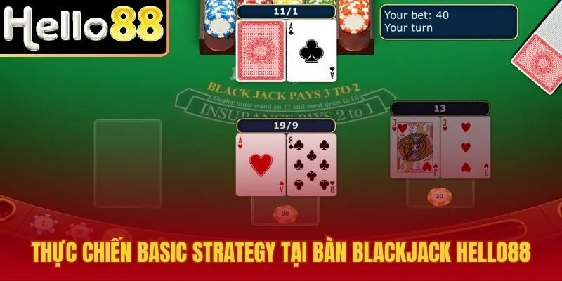 Thao tác thực hành cách chơi Blackjack tại sảnh cược Hello88