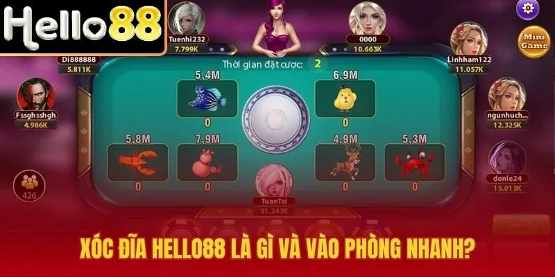 Xóc đĩa Hello88 với lối vào phòng gọn và dễ nhìn